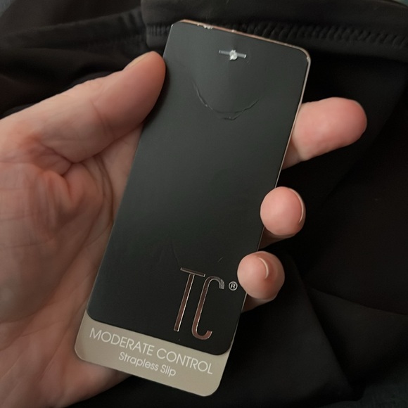 NWT TC Tummy Control Smooth Comfort Black Slip Dress Slimming 38 Small - Picture 7 of 10